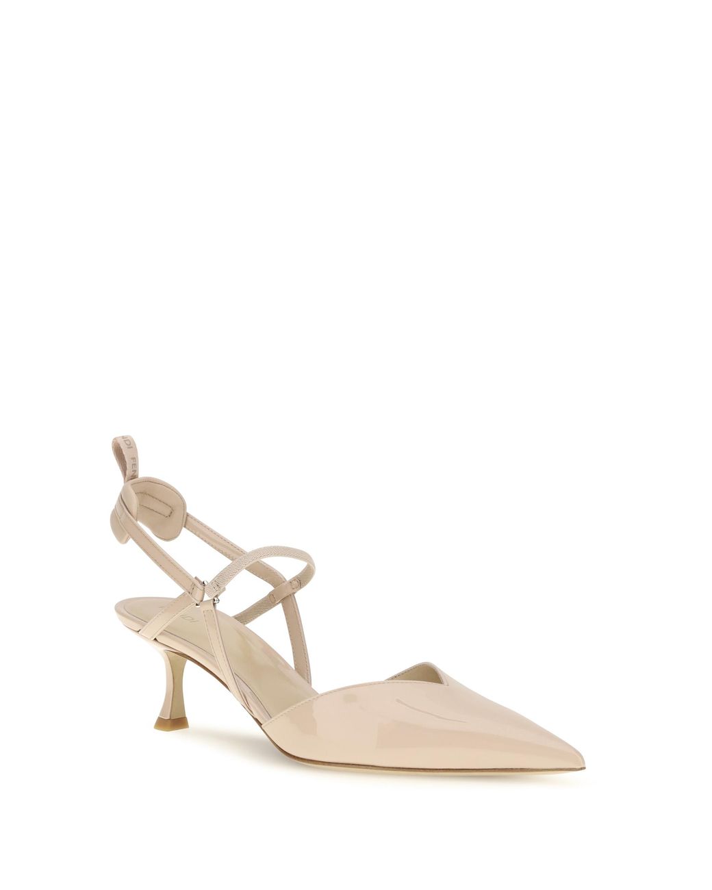 Fendi Natural Patent Leather Colibrì Slingback Pumps