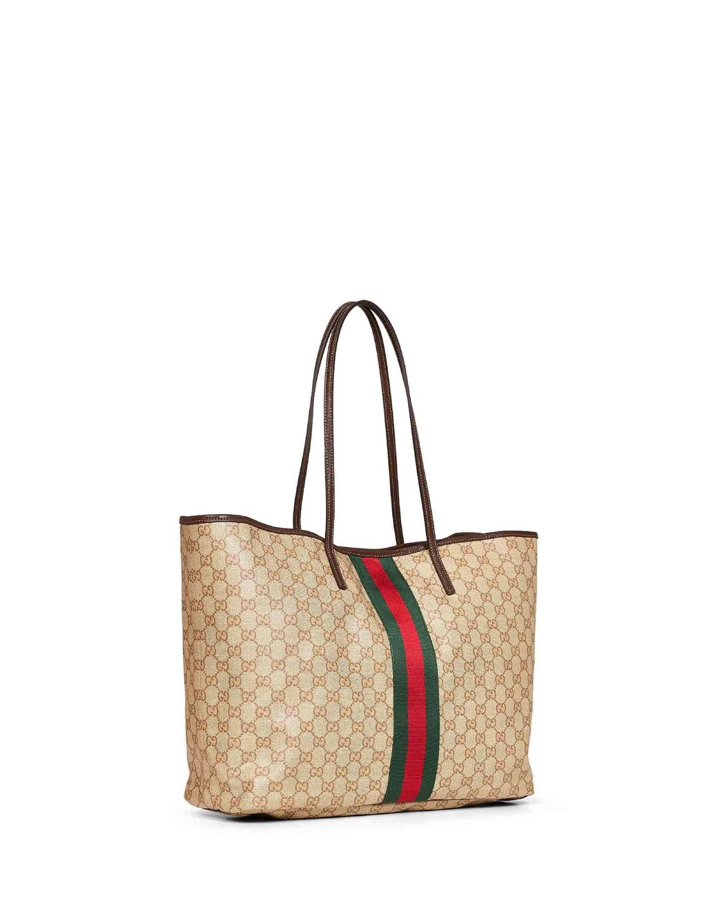 Gucci White Sand And Dark Tribeca Large Shopping Bag