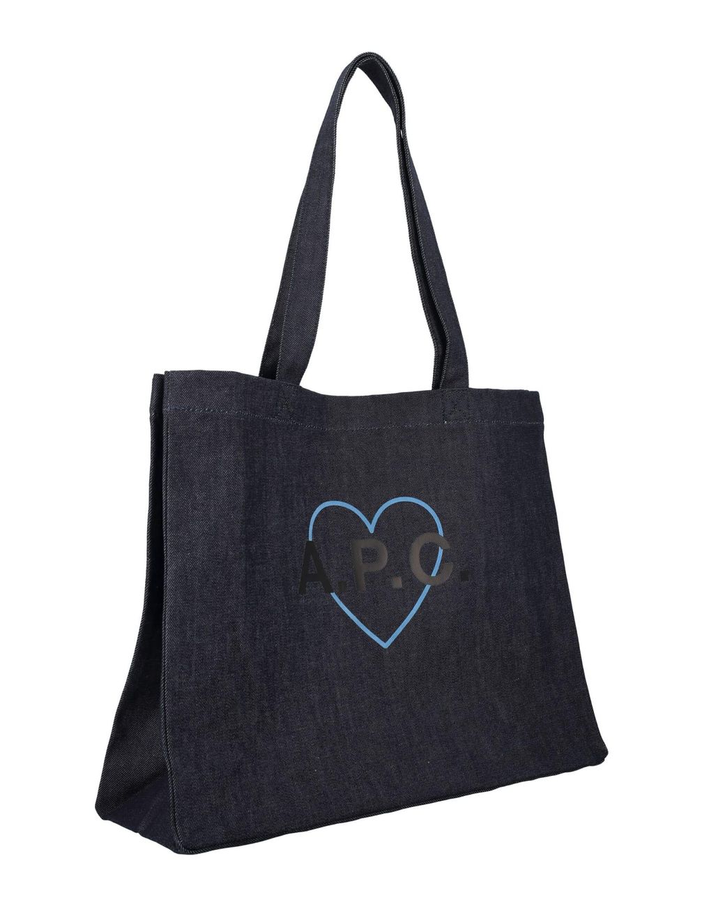 A.P.C. Saint Valentin Denim Shopping Bag in Indigo (Black) - Save 3% | Lyst