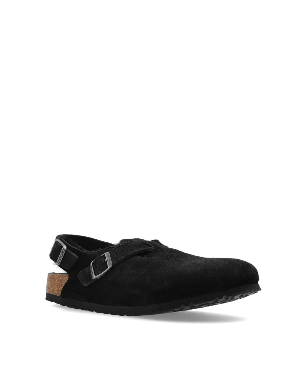 Birkenstock Black Tokio Shearling Suede Mules Shoes Loafers & Sandals for men