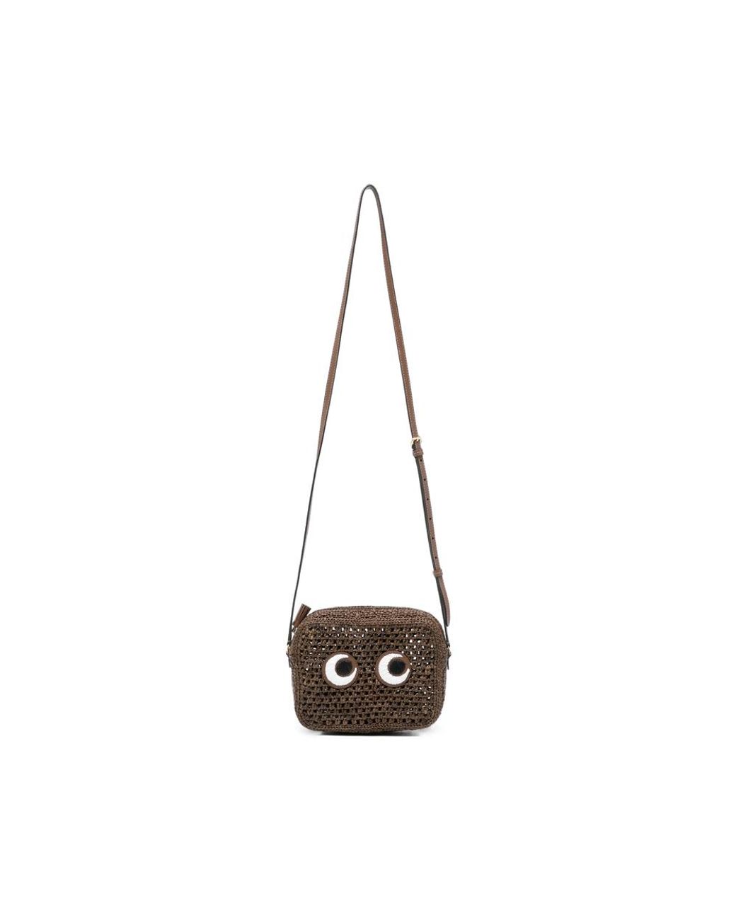 Anya Hindmarch White Cross Body Bag Woven Raffia Satchels