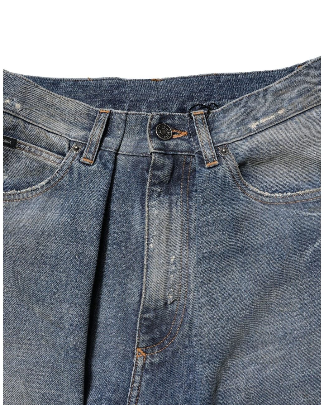 Dolce & Gabbana Blue Ripped Denim Jeans for men