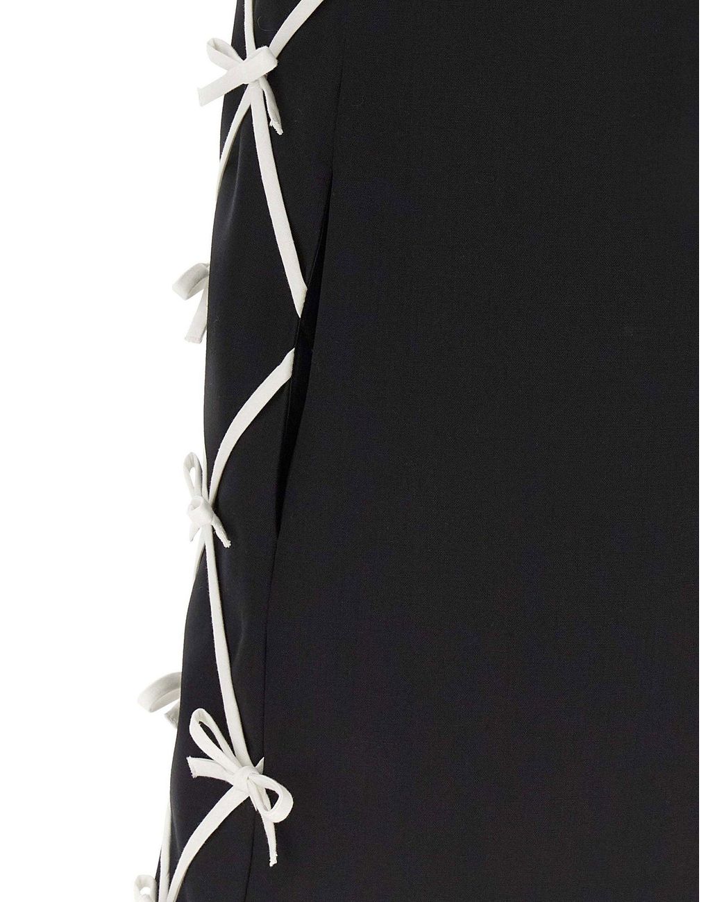 Moschino Black Bow-Embellished Virgin Wool Dress