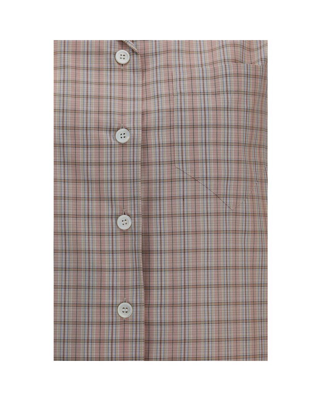 Prada Brown Multicolor Cotton Shortsleeve Shirt