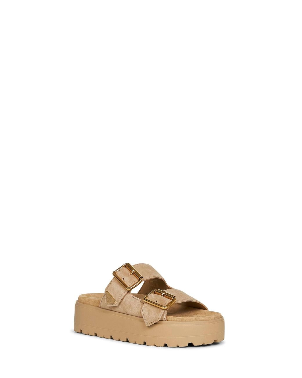 Prada Natural Calzature Ecru Suede Leather Double-Strap Sandals