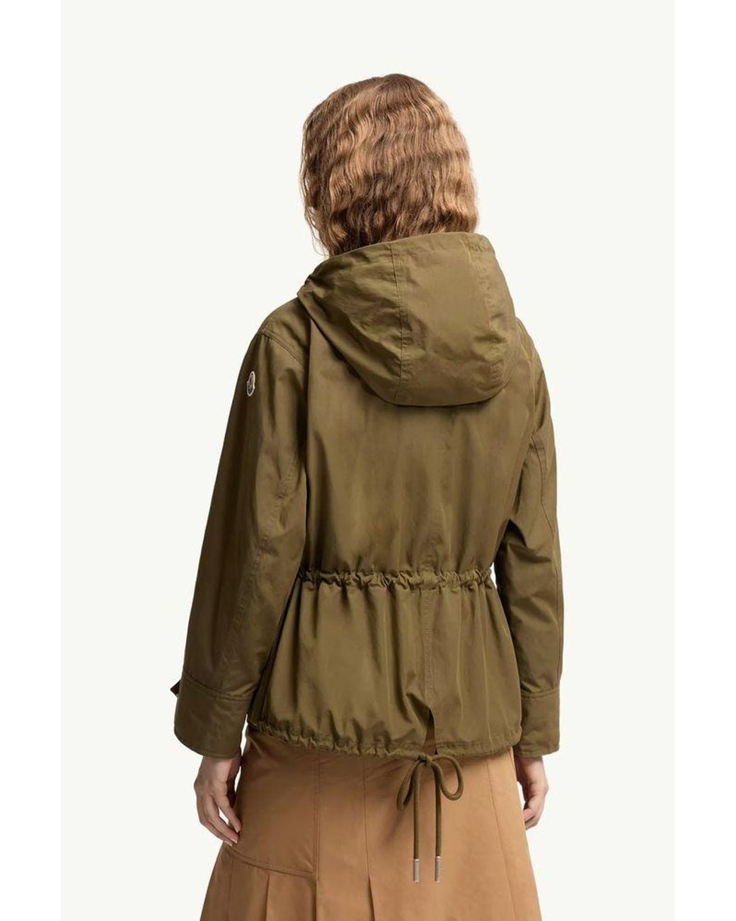 Moncler Green Moncler Fur-Trimmed Hood Down Jacket — Khaki