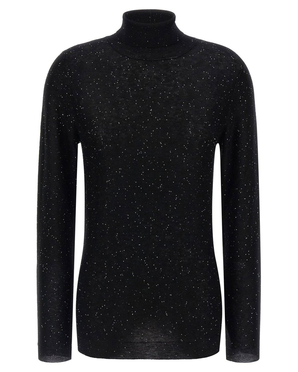 Fabiana Filippi Black Sequin-Embroidered Wool Sweater