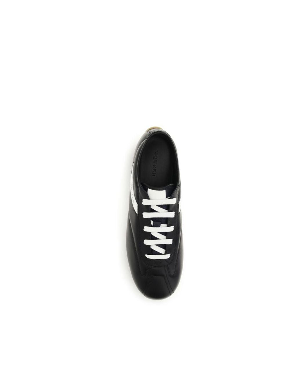 McQueen Black Calf Leather Bos Taurus Low Top Sneakers for men