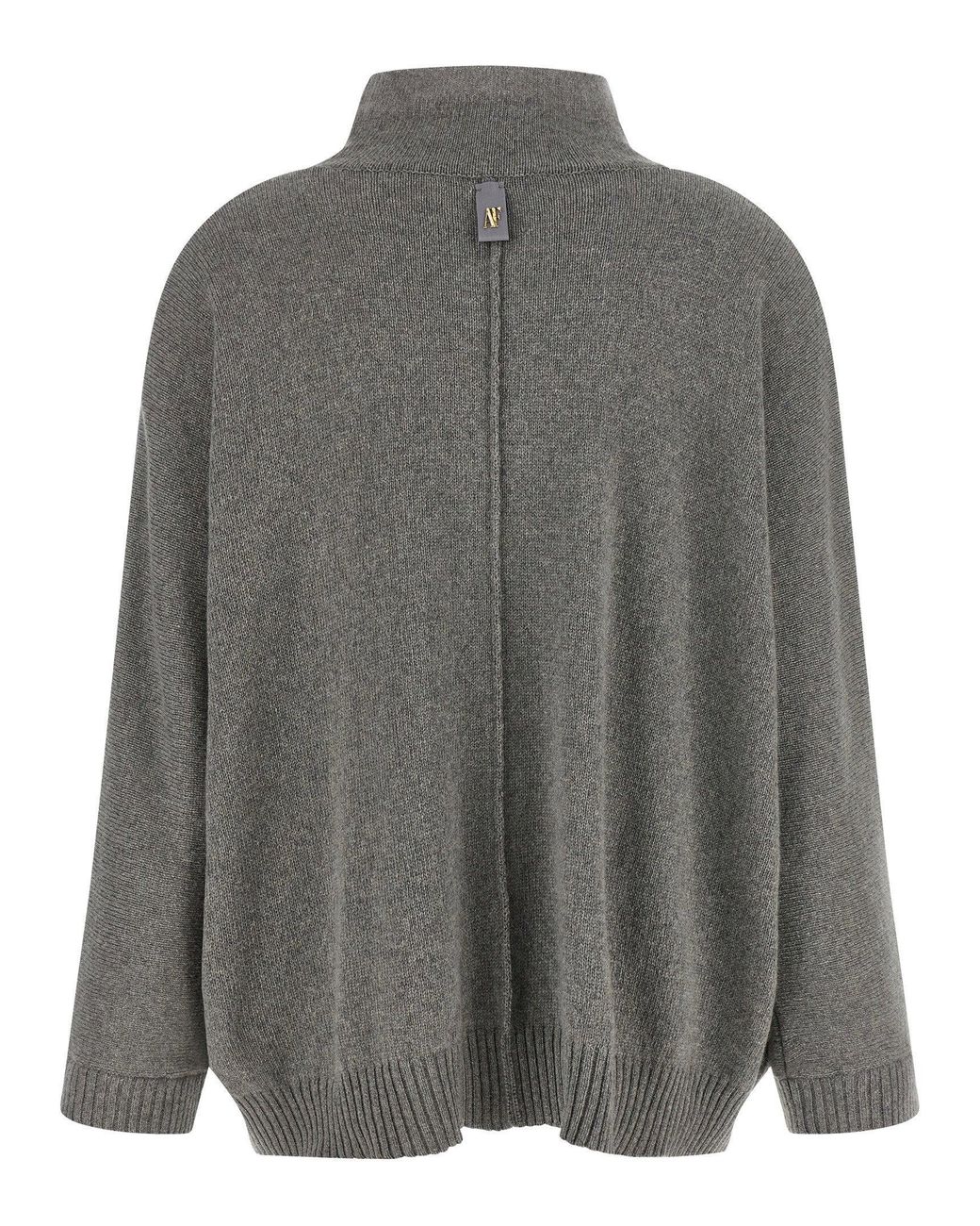 Alberta Ferretti Gray Central-Stitched Cashmere-Blend Sweater