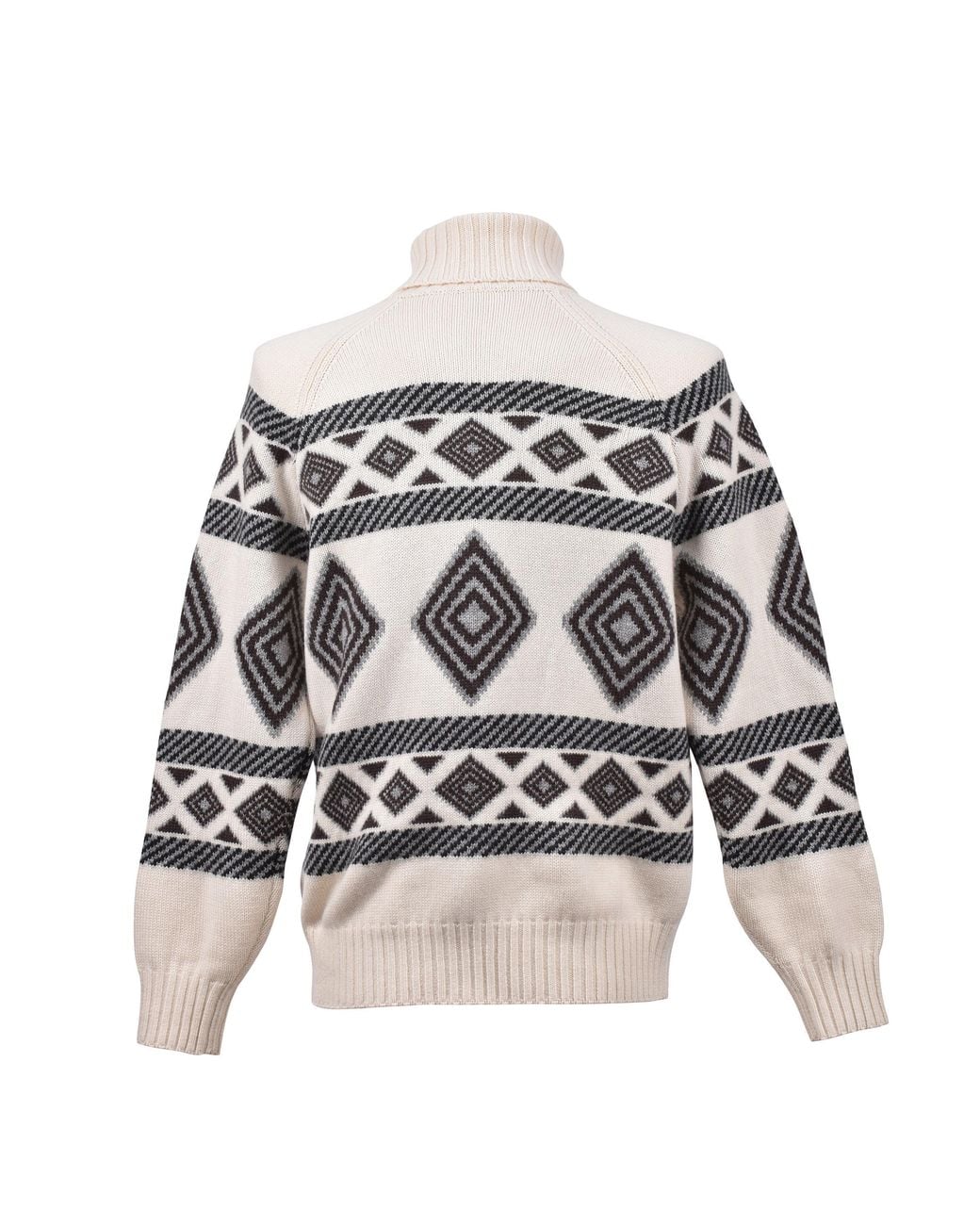 Brunello Cucinelli Gray Cashmere Patterned Turtleneck Sweater for men
