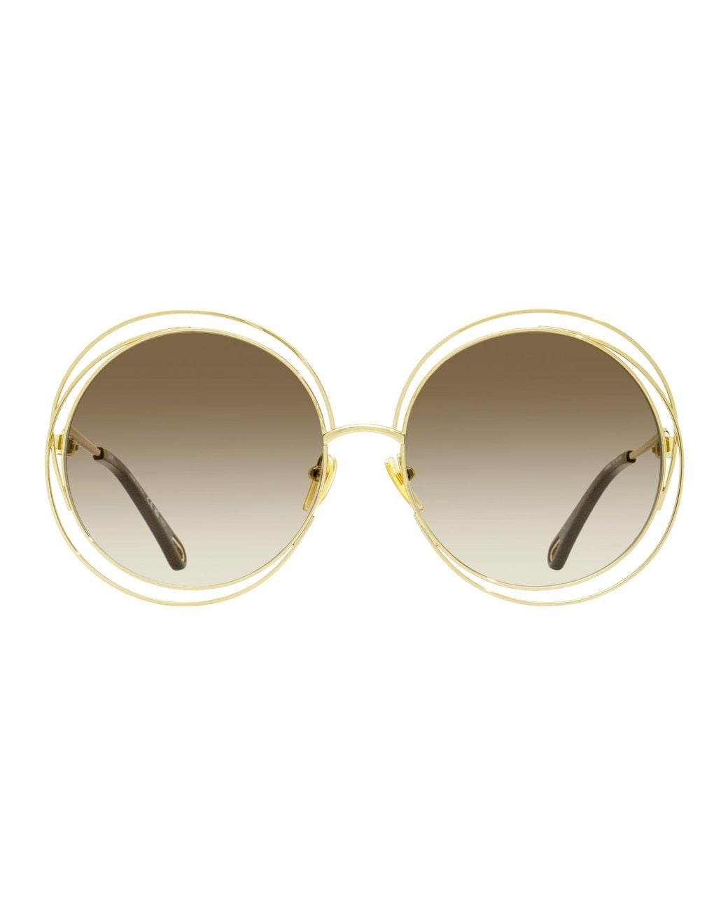 Chloé Black Chloe Large Carlina Sunglasses Ch0045S 001- 62Mm Metal/Plastic (Acetate)