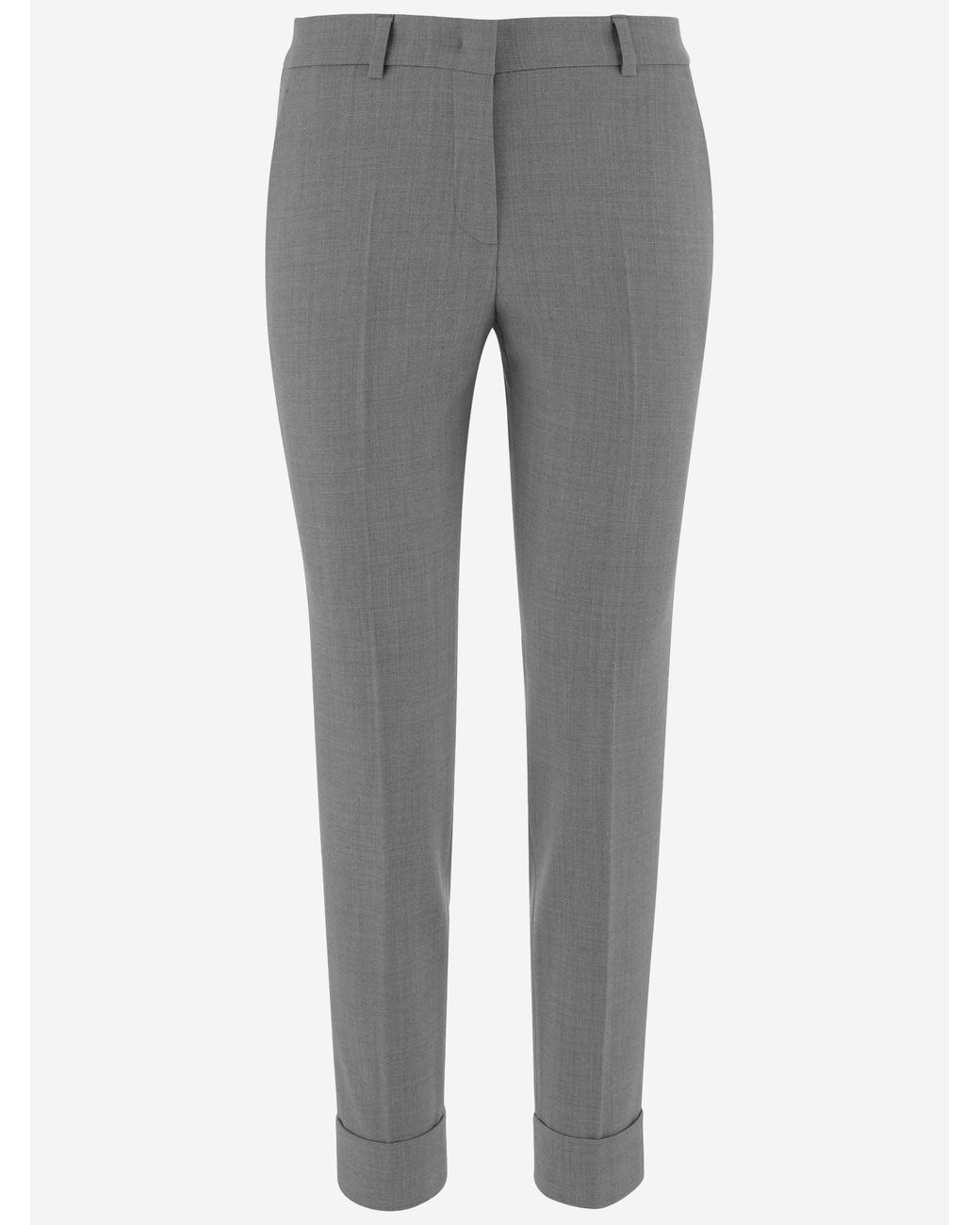 Ql2 Gray Trousers Margot Stretch Wool