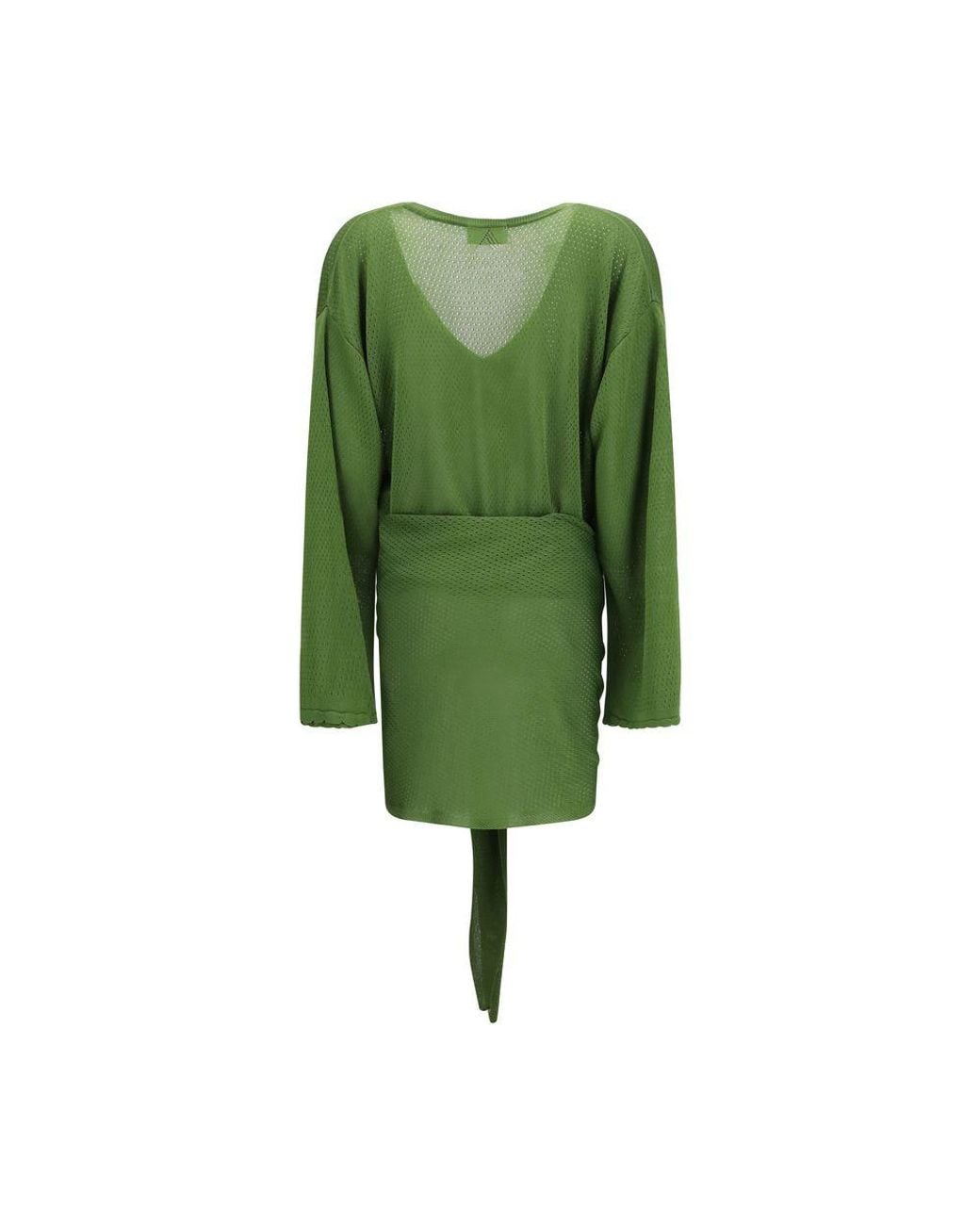 The Attico Green Bicolor Viscose Casual Dress