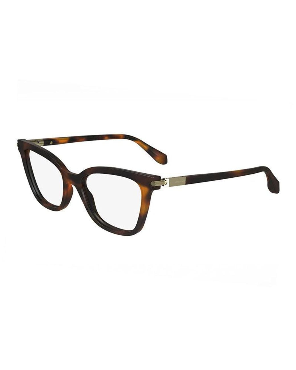 Ferragamo Black Eyeglasses Cat Eye Full Rim, Frame And Clear Demo Lenses Lens Sf2991414