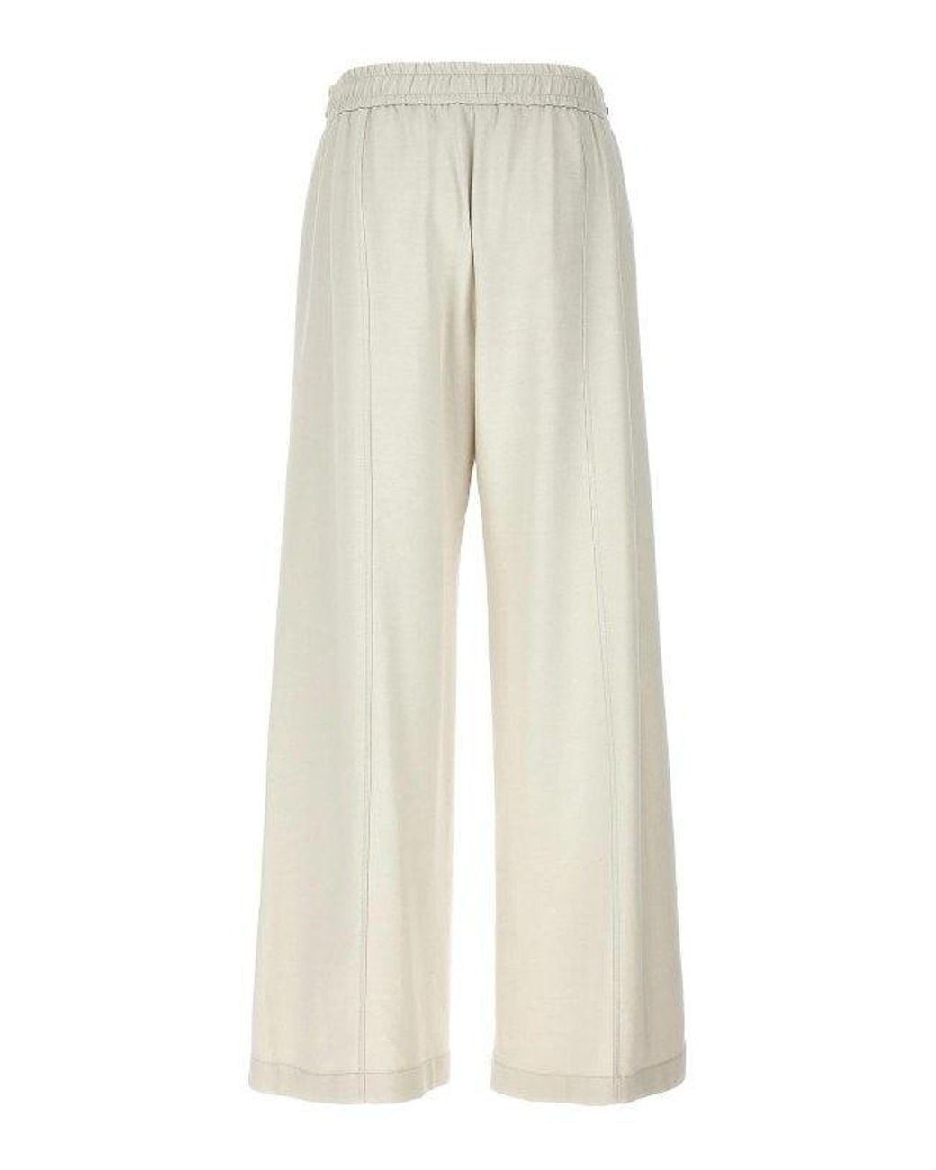 Brunello Cucinelli Natural Off Relaxed Cotton Trousers