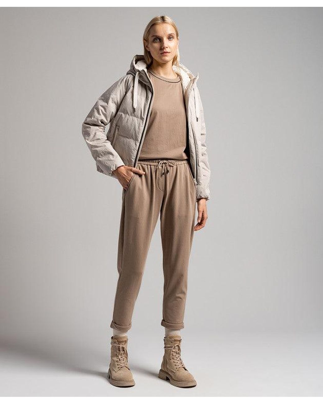Brunello Cucinelli Natural Taupe Cotton Relaxed Shirt