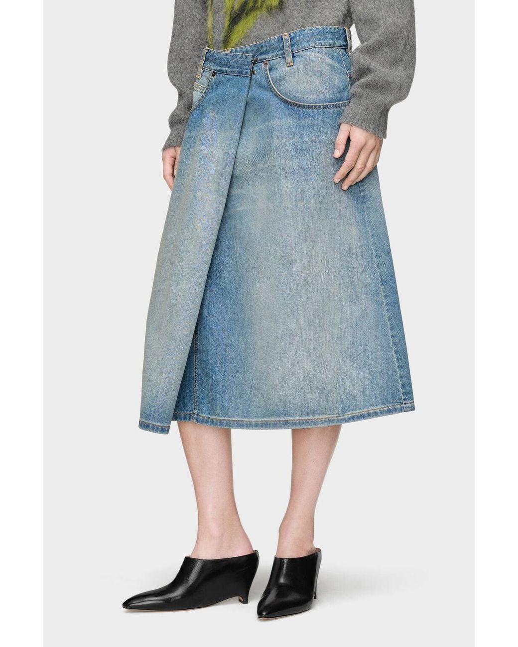 Maison Margiela Blue Maison Margiela Wrap Denim Skirt