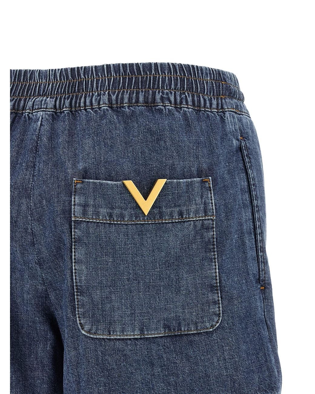 Valentino Garavani Blue Chambray Denim Shorts