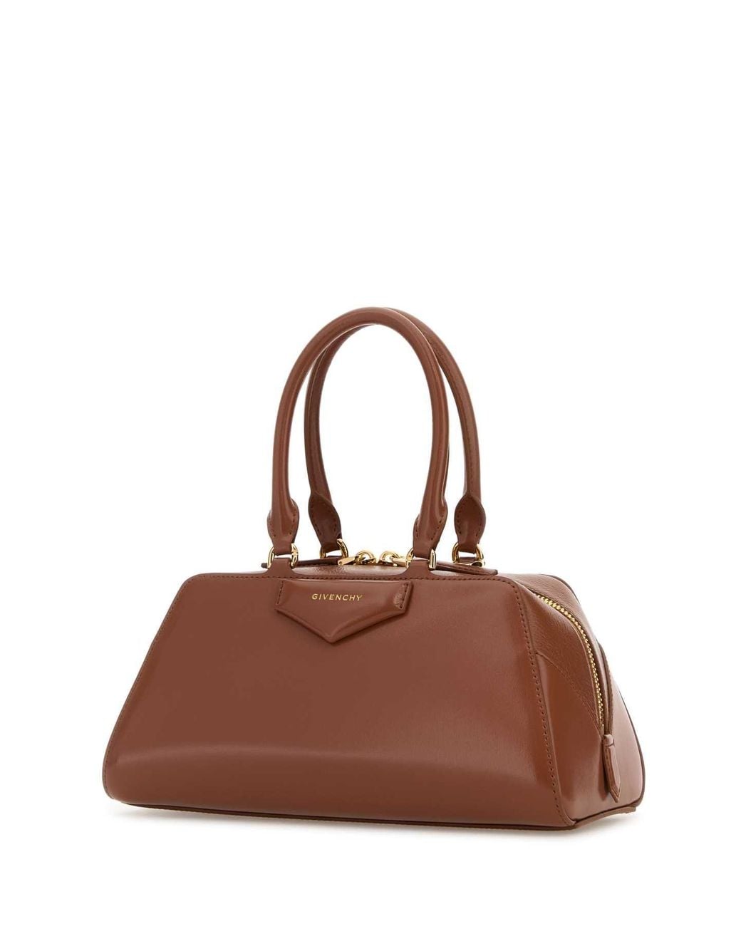 Givenchy Brown Givenchy Structured Calf Leather Top Handle Bag