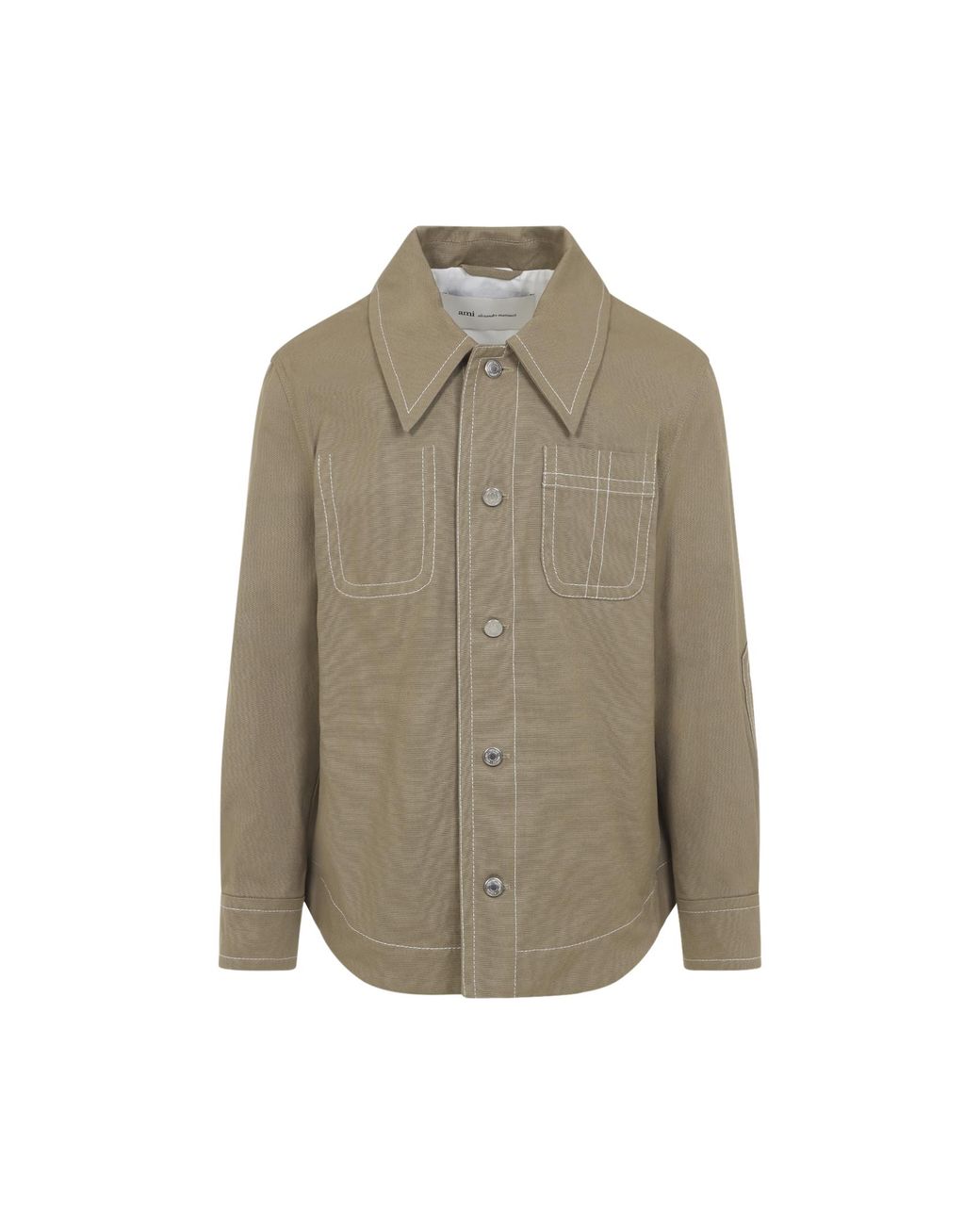 AMI Green Ami Worker Buttoned Jacket Cotton for men