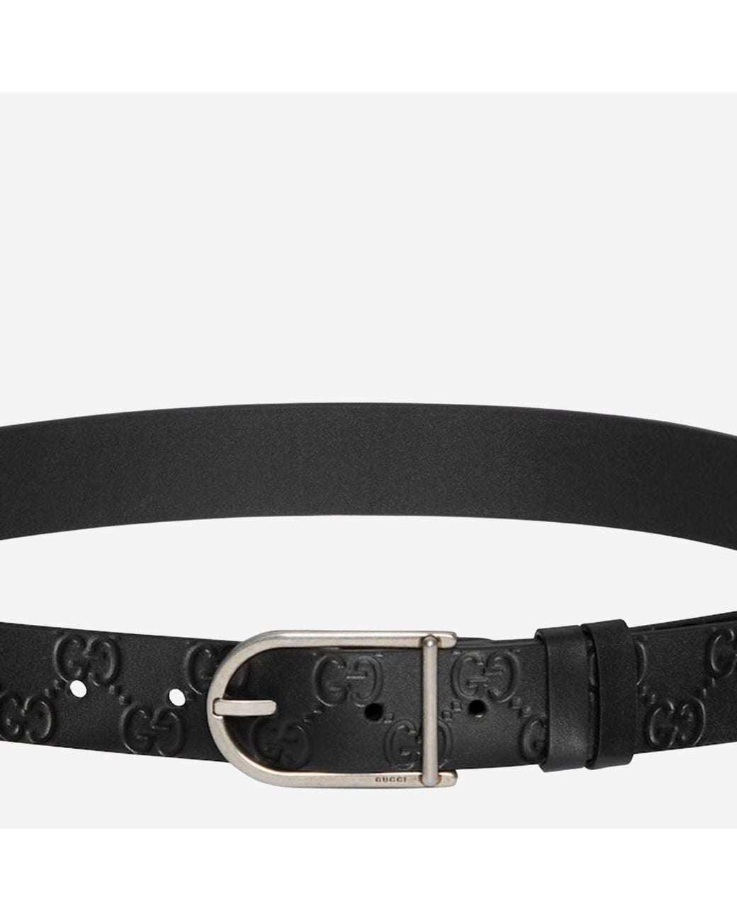 Gucci Black Reversible Belt With Rounded Buckle Leather for men