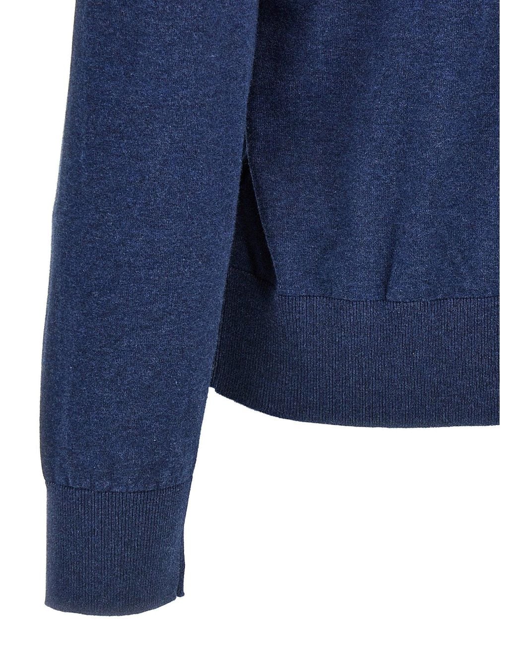 DSquared² Blue Logo-Patch Cotton Crewneck Sweater