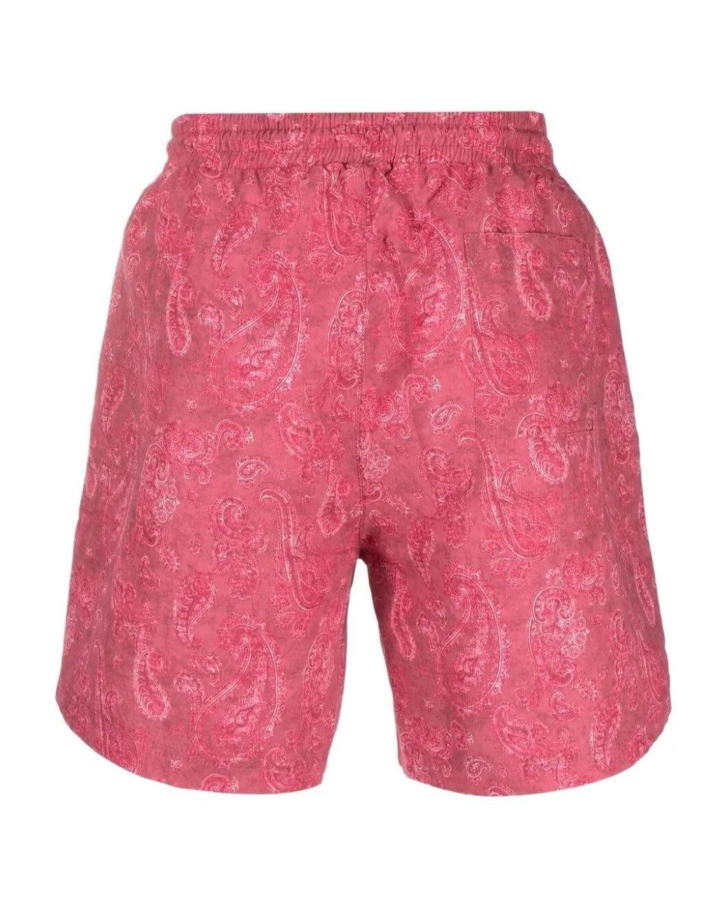 Brunello Cucinelli Raspberry Paisley Tailored Shorts for men