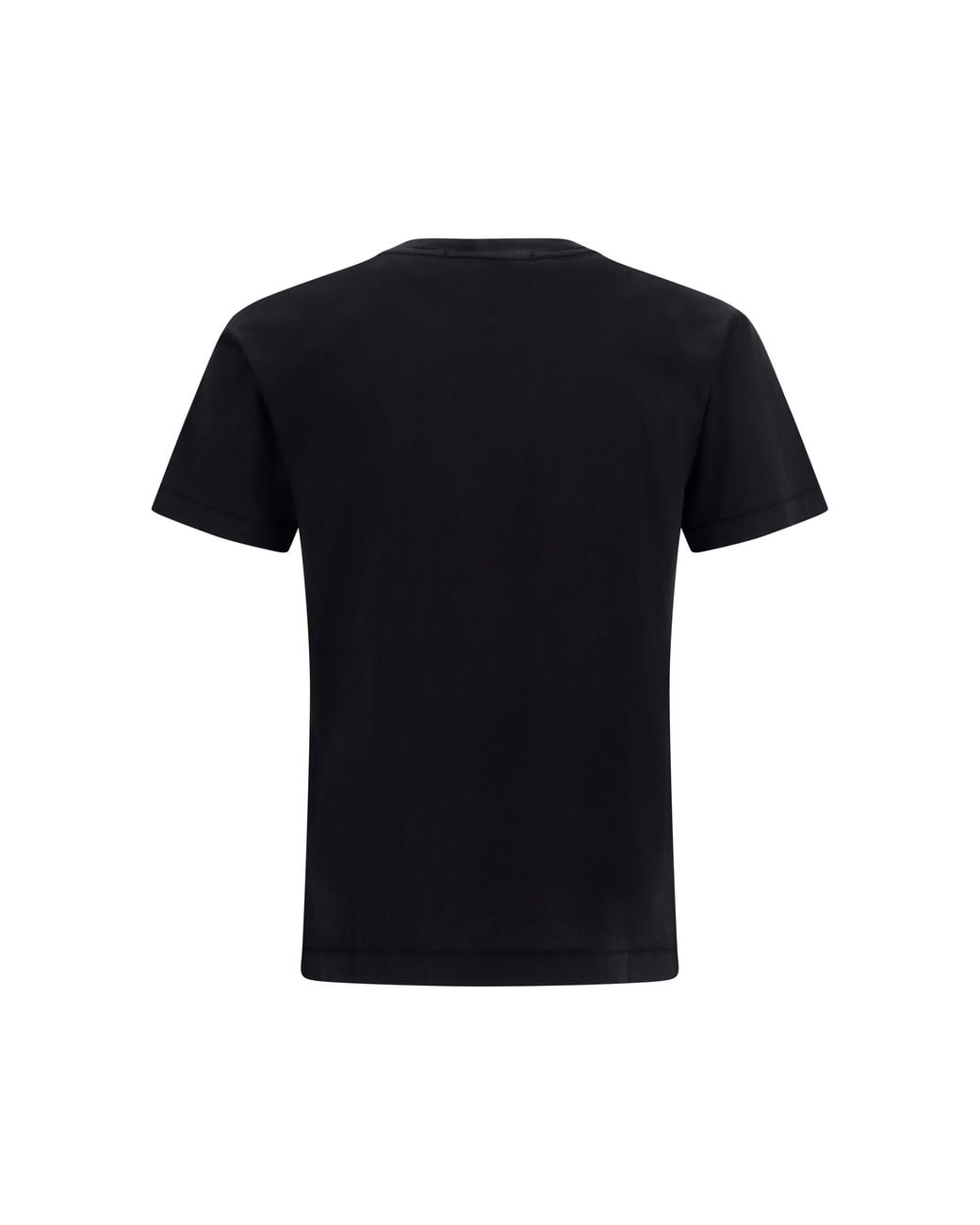 Stone Island Black Logo Patch T-Shirt Cotton T-Shirts for men