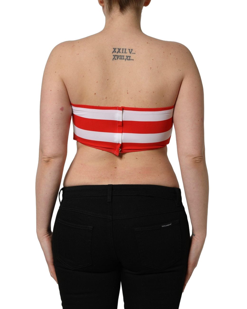 Dolce & Gabbana Red Dolce & Gabbana Striped Ribbed Tank Top