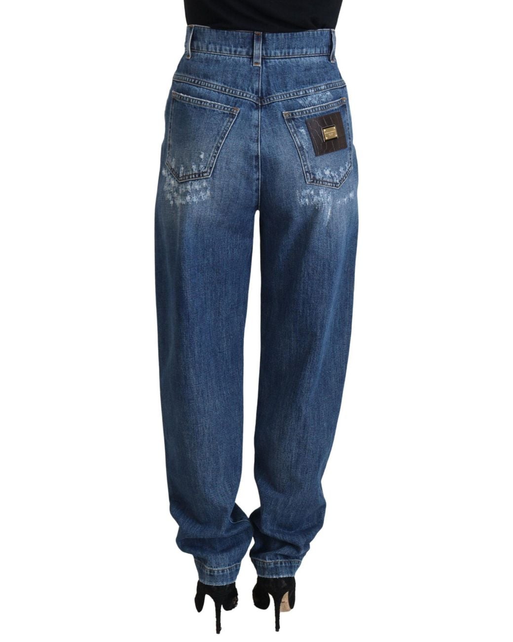 Dolce & Gabbana Blue Distressed Denim Jeans Ripped
