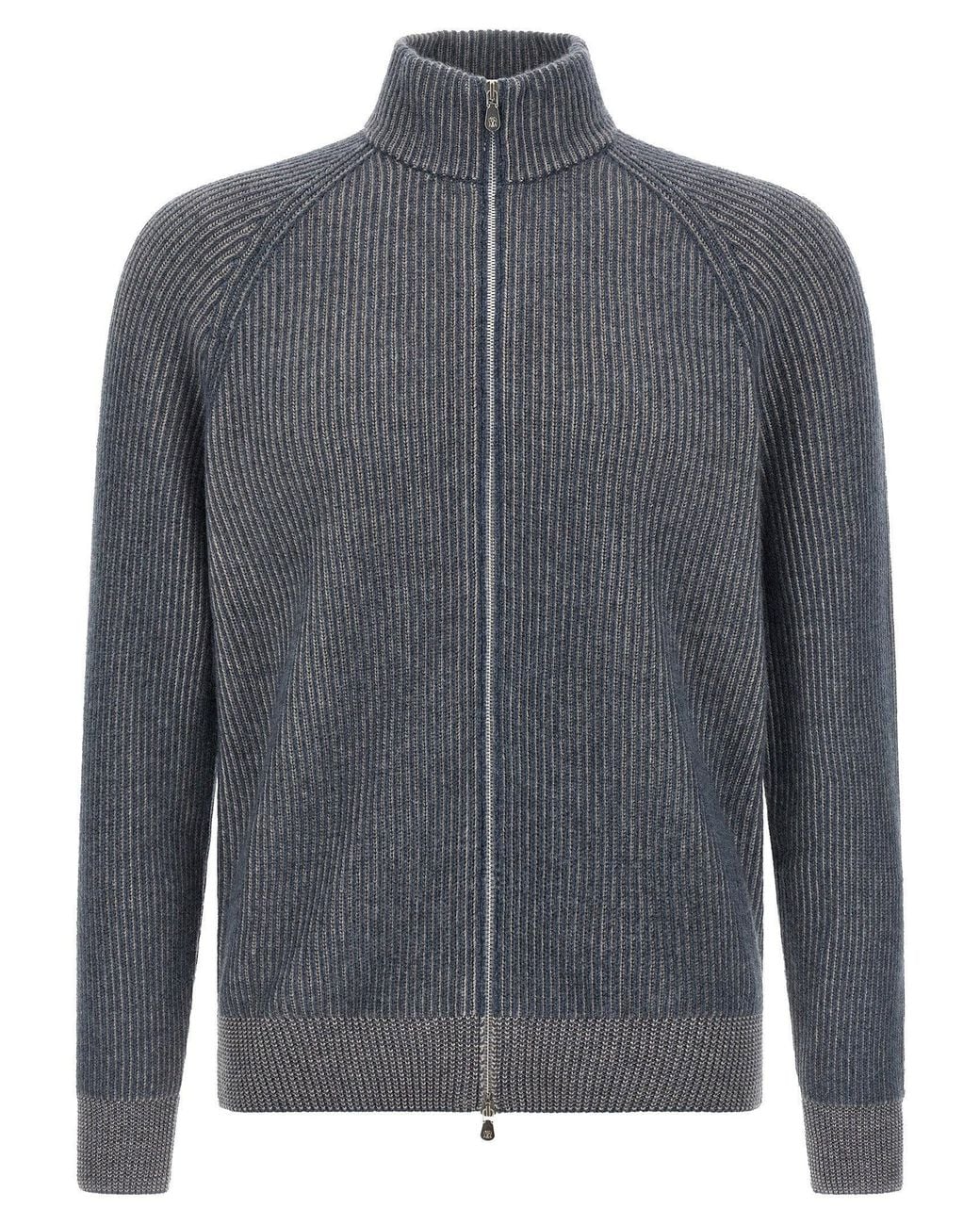 Brunello Cucinelli Gray Pure Cashmere Cardigan for men