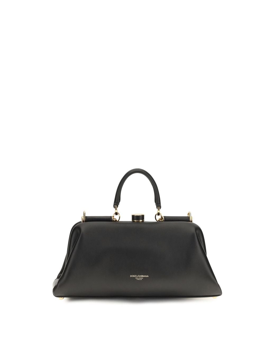 Dolce & Gabbana Black Grandma Medium Top-Handle Bag Lamb Ovis Aries