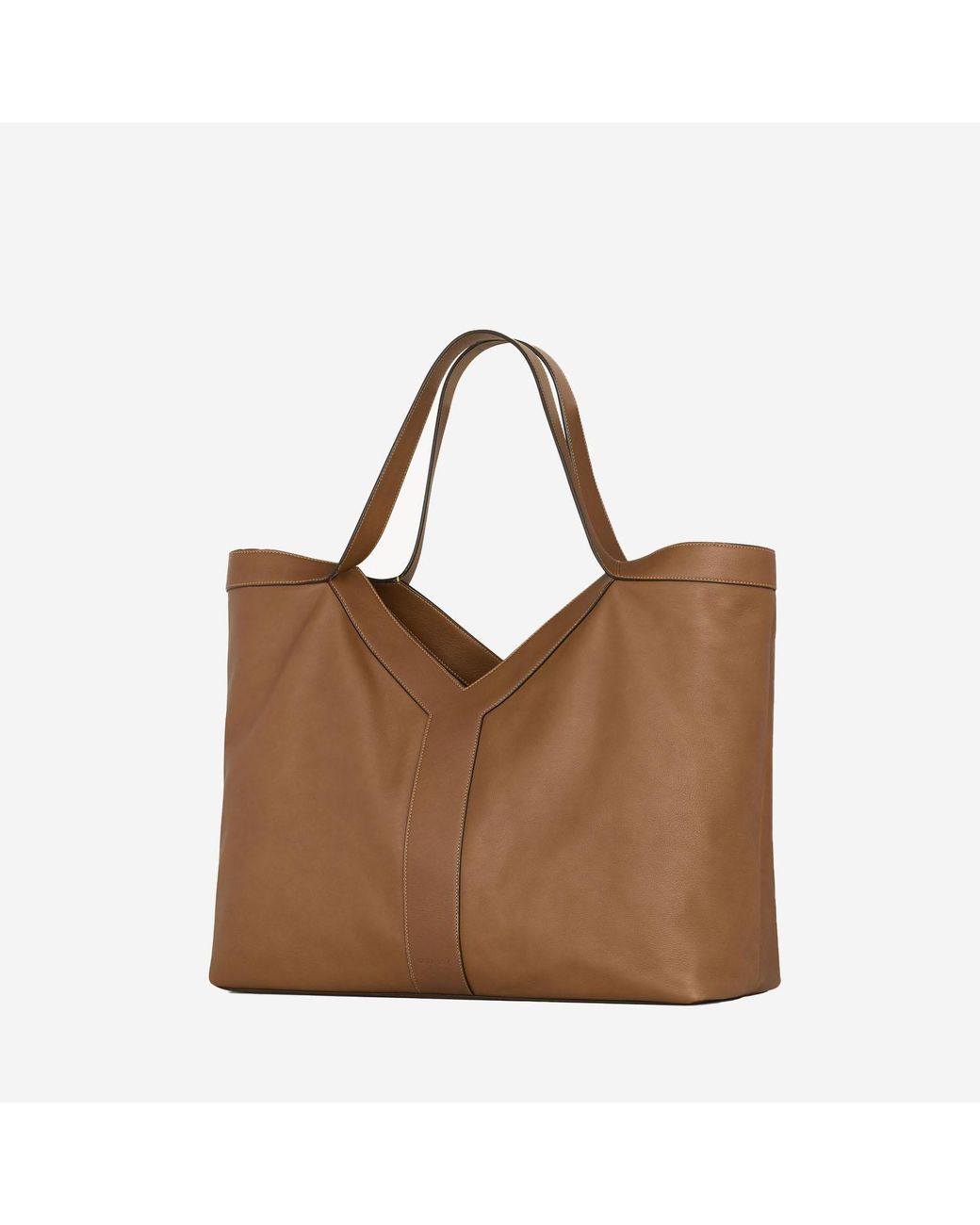 Saint Laurent Brown Large Leather Tote Bag Shoulder for men