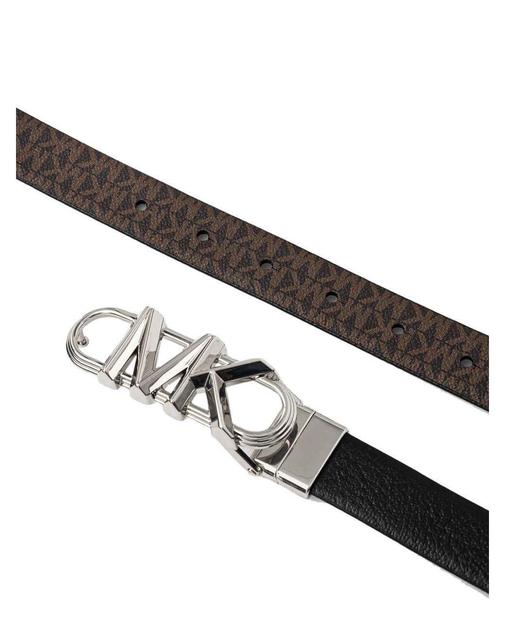 Michael Kors White Michael Kors Reversible Monogram Belt