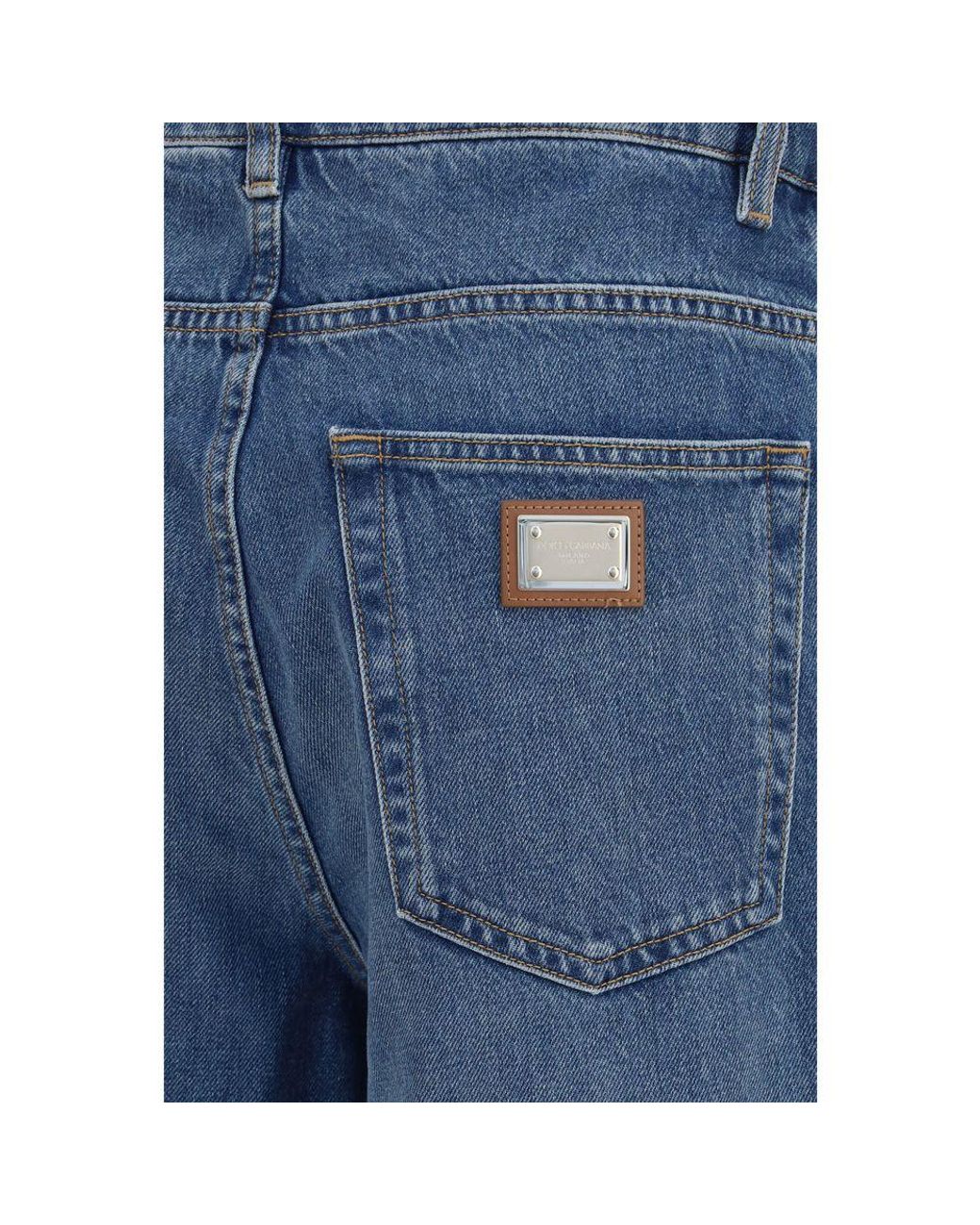 Dolce & Gabbana Blue Cotton Straight