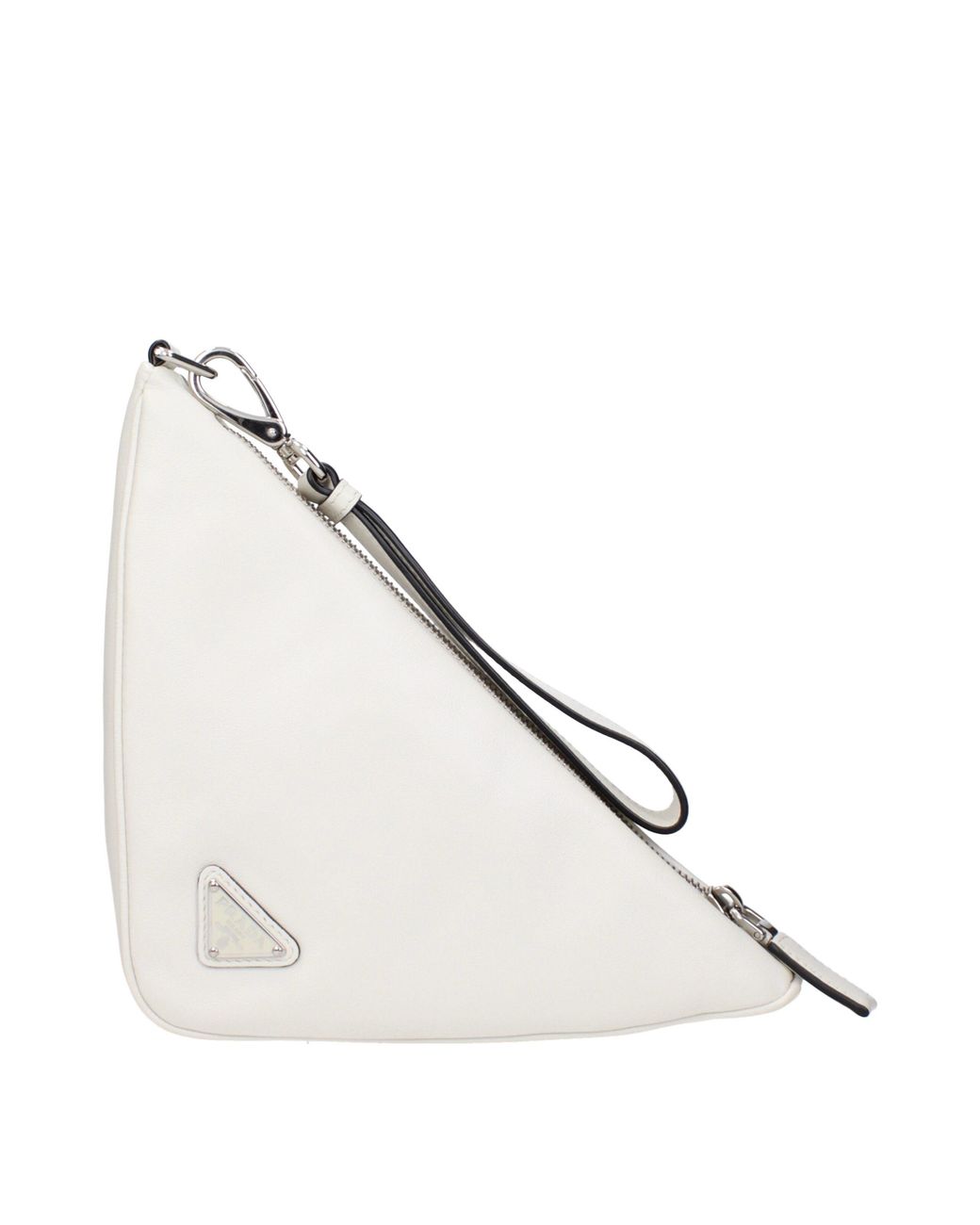 Prada White Leather Clutch Bag
