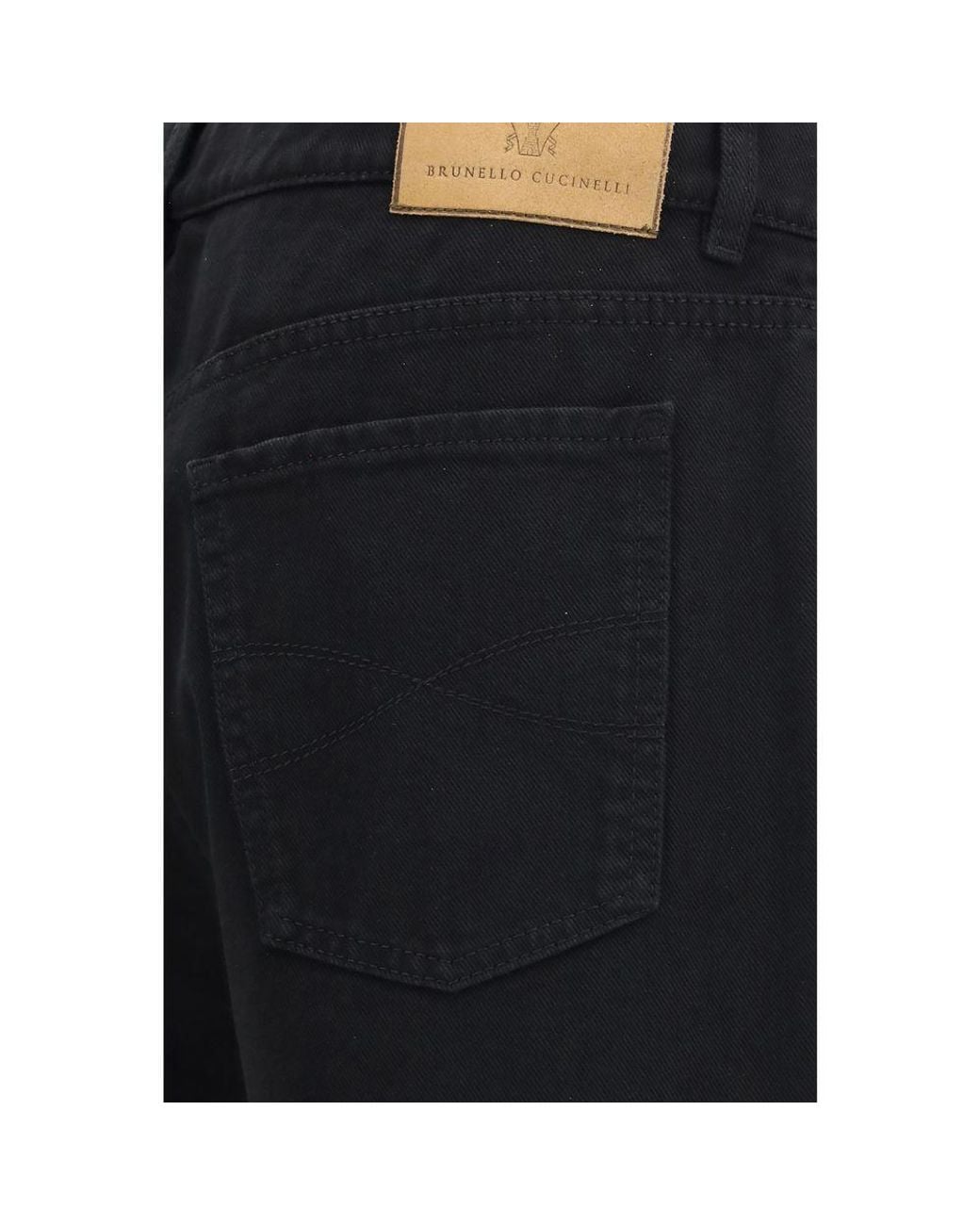 Brunello Cucinelli Black Cotton High-Waisted Jean Clothing for men