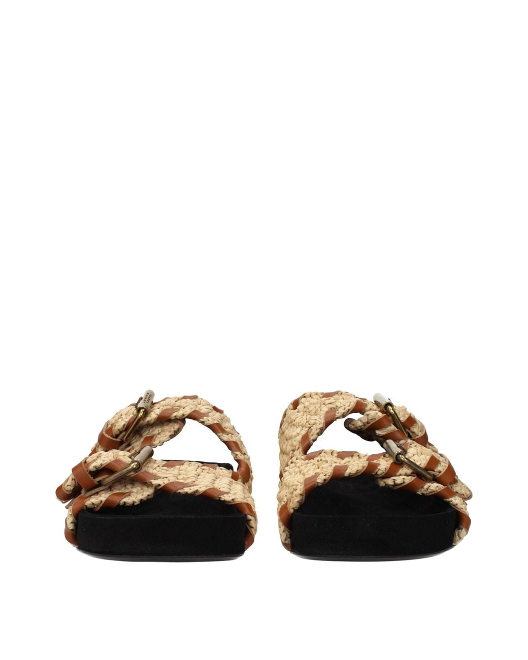 Isabel Marant Brown Slippers And Clogs Raffia/Cognac