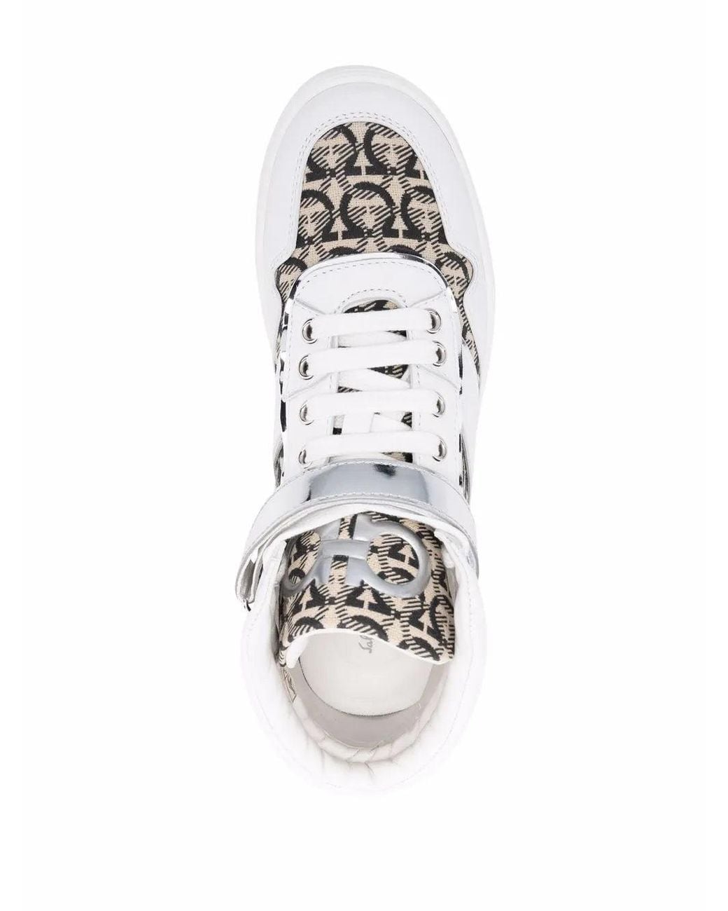 Ferragamo White Noè High-Top Sneakers