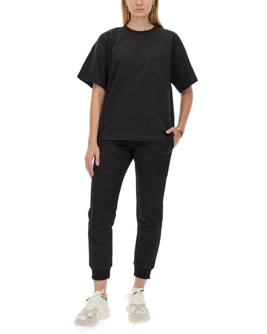 Moschino Black Moschino Cotton-Polyester Blend Joggers