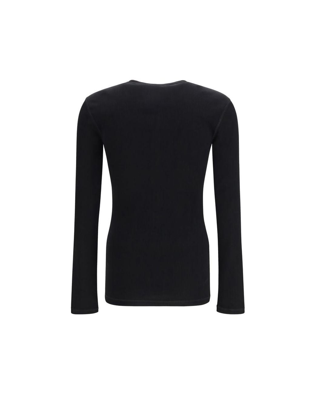 Dolce & Gabbana Black Cotton Long Sleeve T-Shirt for men