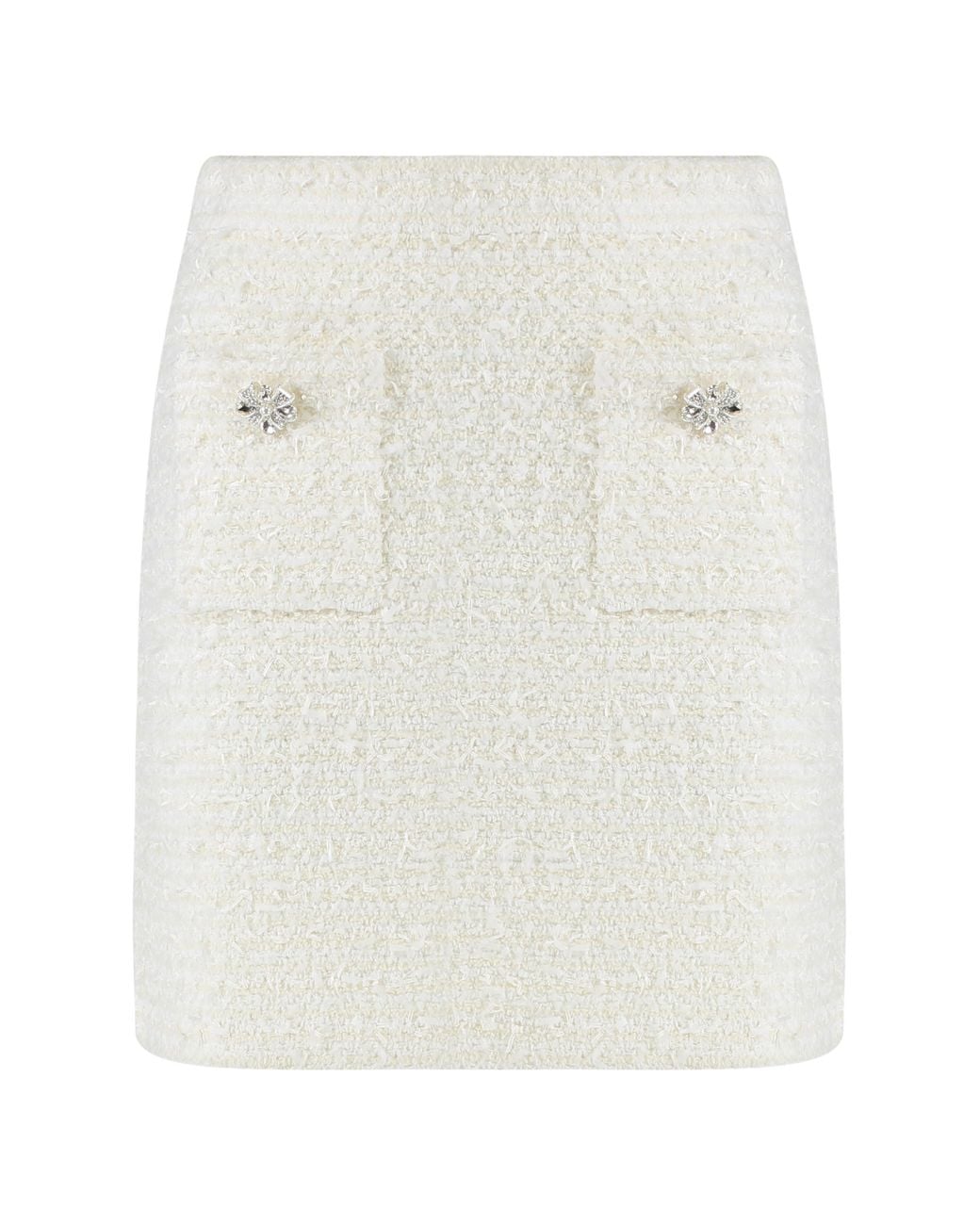 Self-Portrait White Wool Blend Cardigan