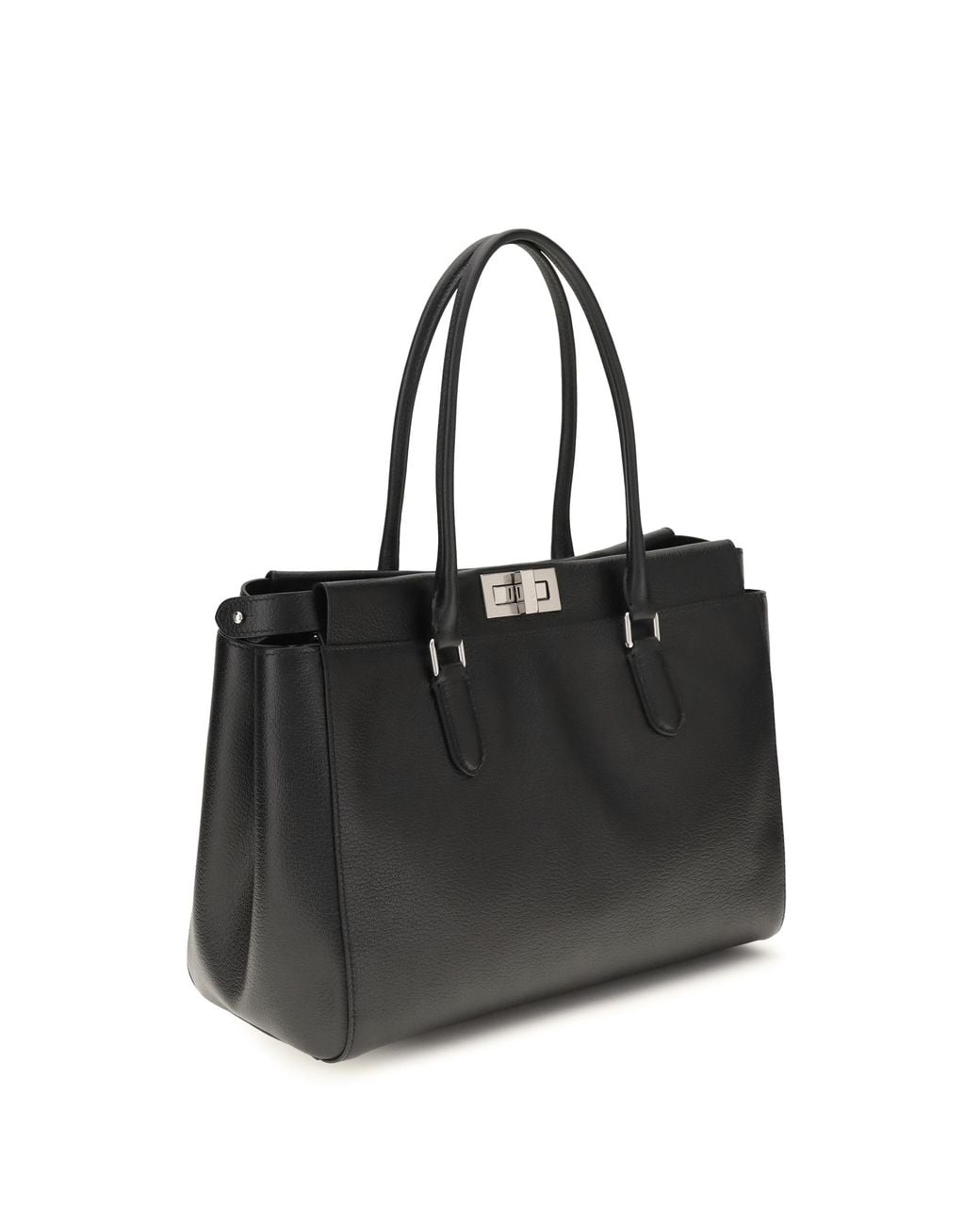 Fendi Black Tote Bag Peekaboo Calfskin Calf Leather