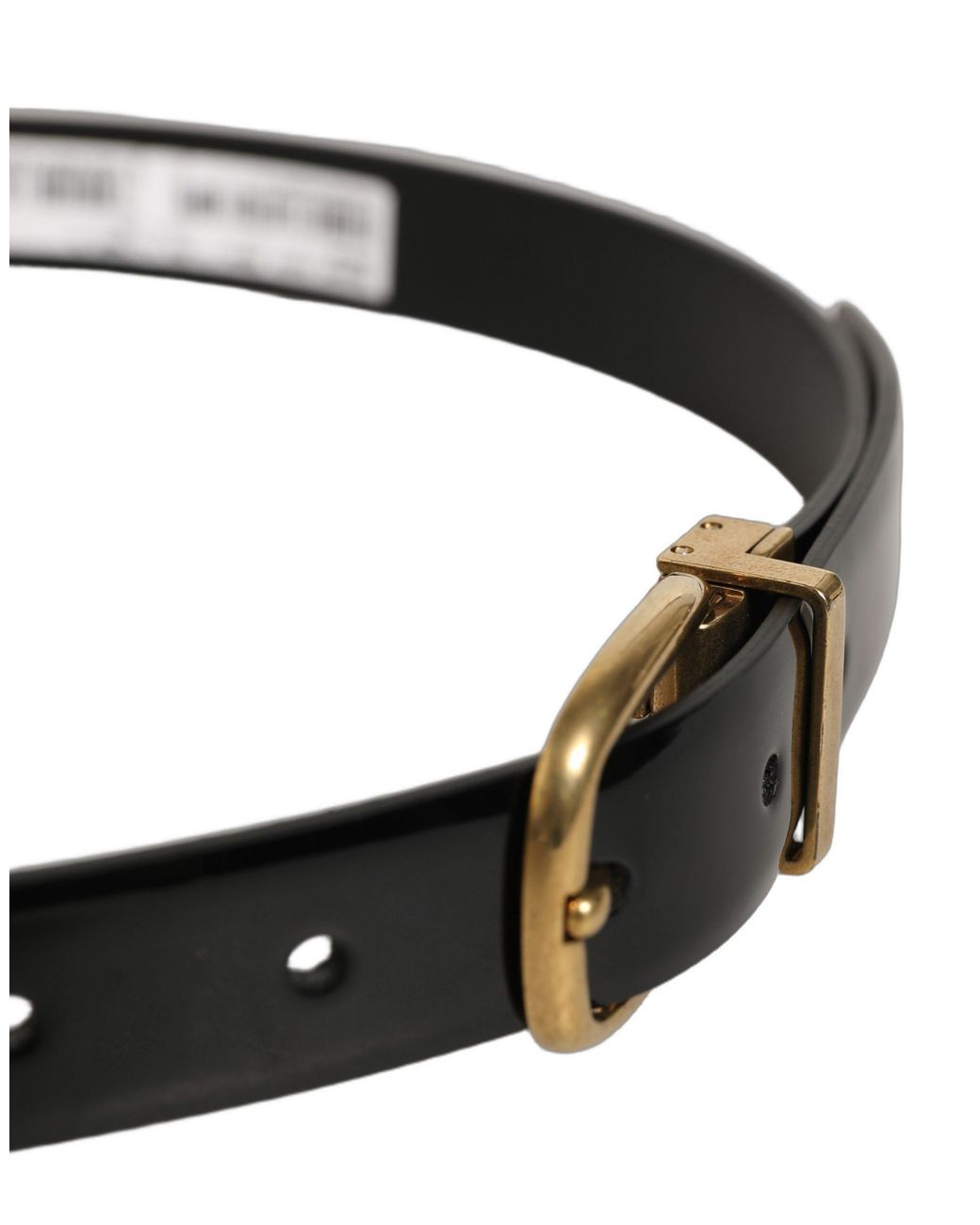 Dolce & Gabbana Black Classic Leather Tone Buckle Belt for men