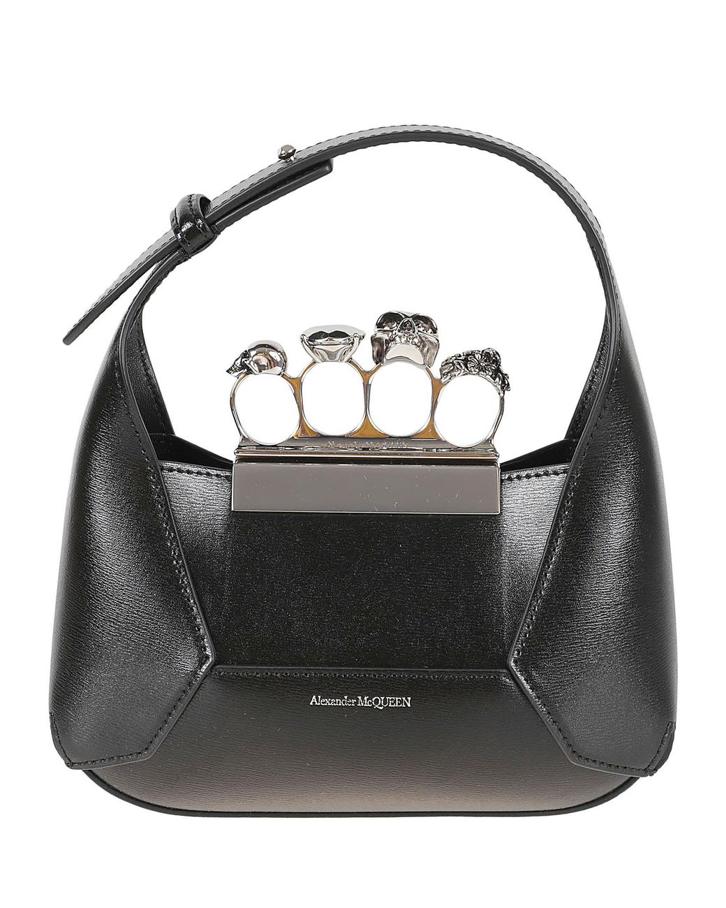Alexander McQueen Jeweled Mini Hobo Bag in Black | Lyst
