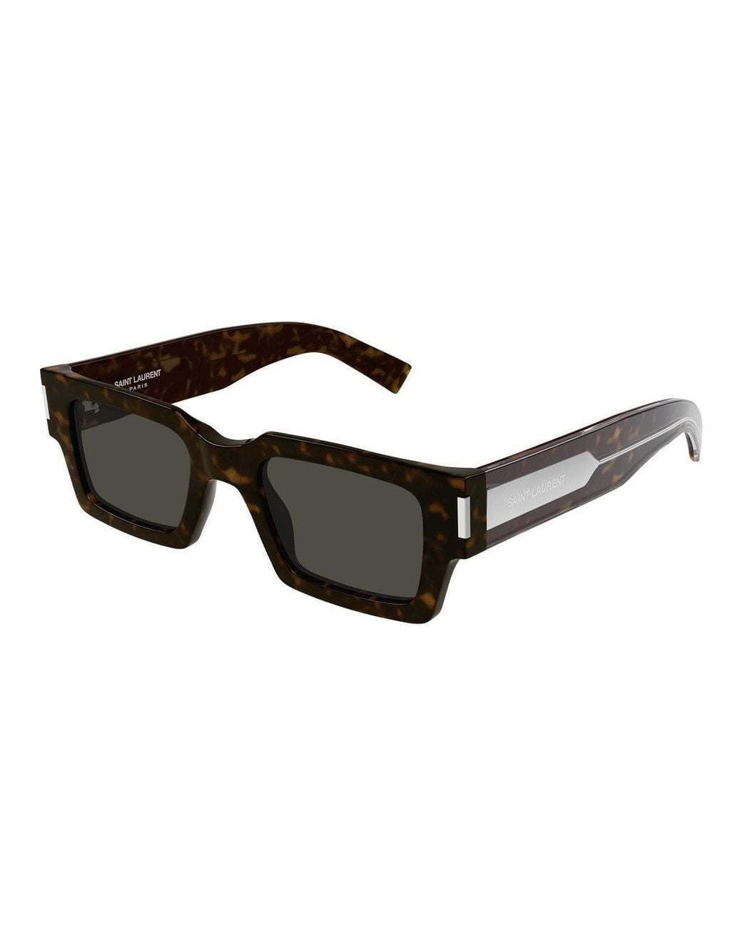 Saint Laurent Black Sunglasses Square Full Rim, Dark Havana With Frame And Lens Sl572002 for men