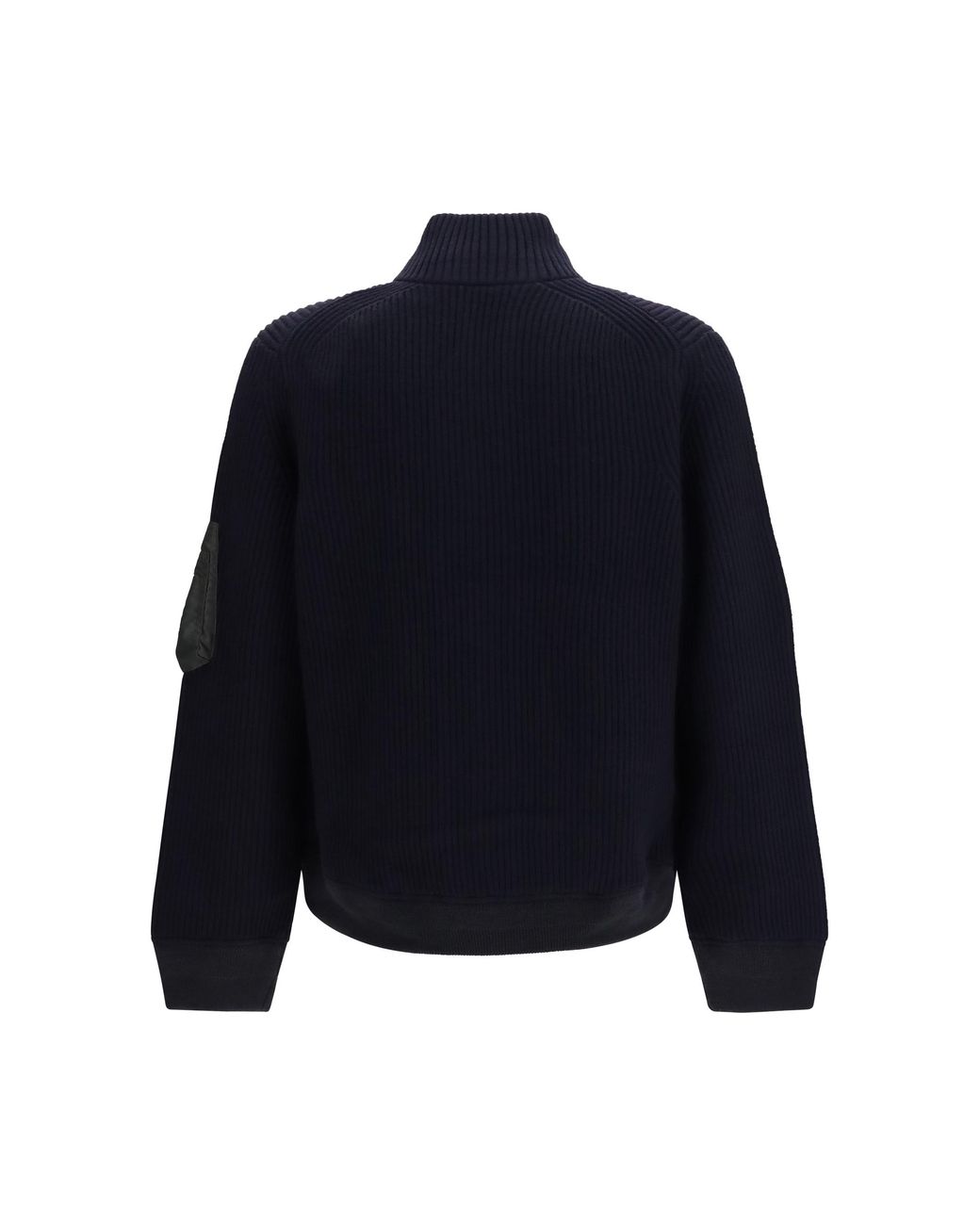 Sacai Blue Ribbed Sweater Wool Ovis Aries Jacket for men