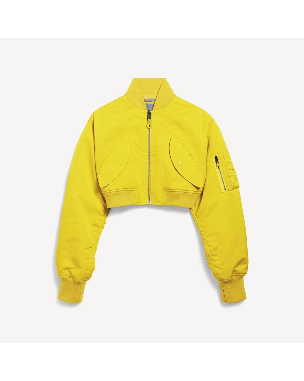Balenciaga Yellow Cropped Bomber Jacket