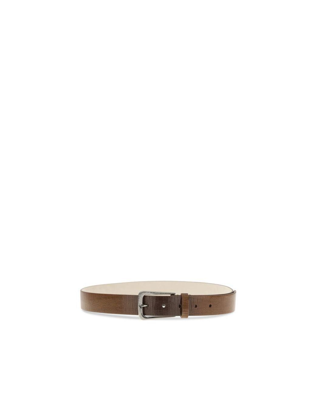 Brunello Cucinelli Brown Calf Leather Bos Taurus Regular Belt