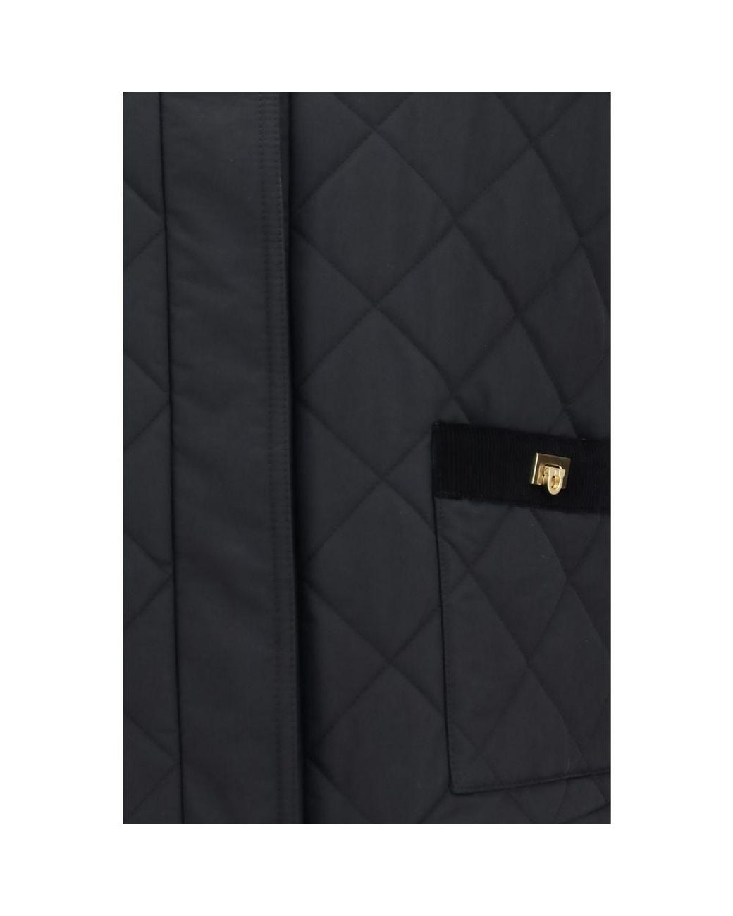 Ferragamo Black Cotton Full-Length Jacket Clothing